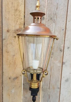 Discount Pamono Antique Round Cast Iron and Copper Wall Lantern