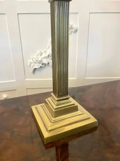 Clearance Pamono Antique Victorian Brass Corinthian Column Oil Lamp