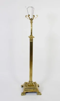 Outlet Pamono Antique Victorian Brass Corinthian Column Telescopic Standard Lamp, 1890s