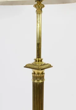 Outlet Pamono Antique Victorian Brass Corinthian Column Telescopic Standard Lamp, 1890s