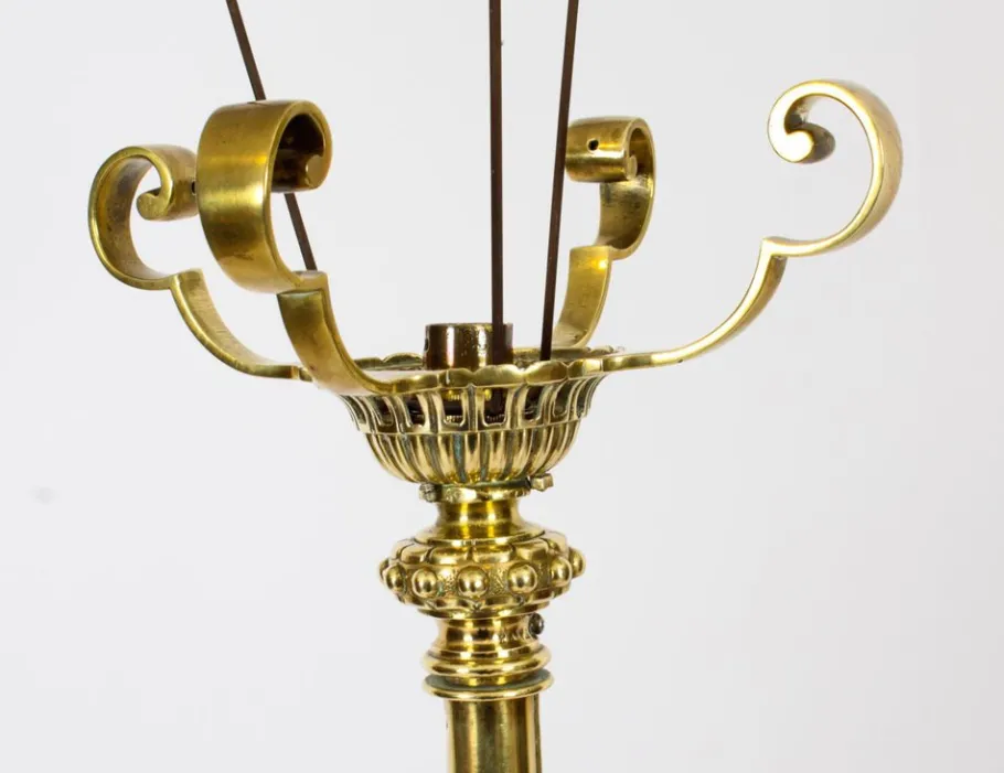 Outlet Pamono Antique Victorian Brass Corinthian Column Telescopic Standard Lamp, 1890s