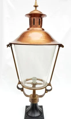 Best Pamono Antique Victorian Classic Copper Pillar Lamp Lantern on Base Outdoor Lamp