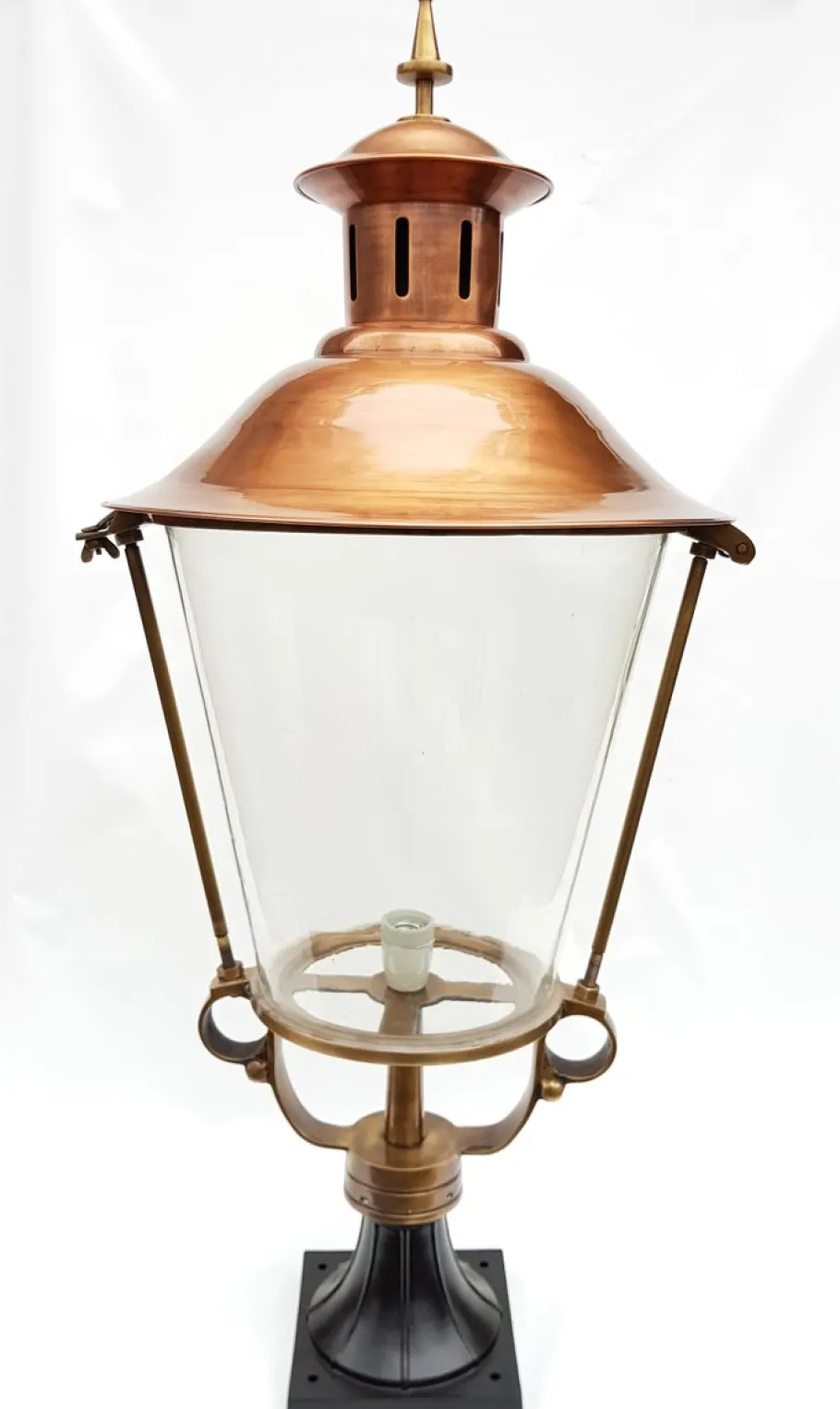 Best Pamono Antique Victorian Classic Copper Pillar Lamp Lantern on Base Outdoor Lamp