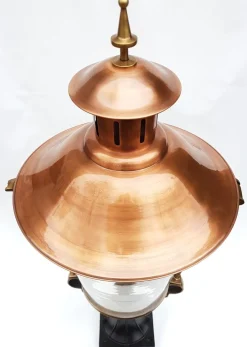 Best Pamono Antique Victorian Classic Copper Pillar Lamp Lantern on Base Outdoor Lamp