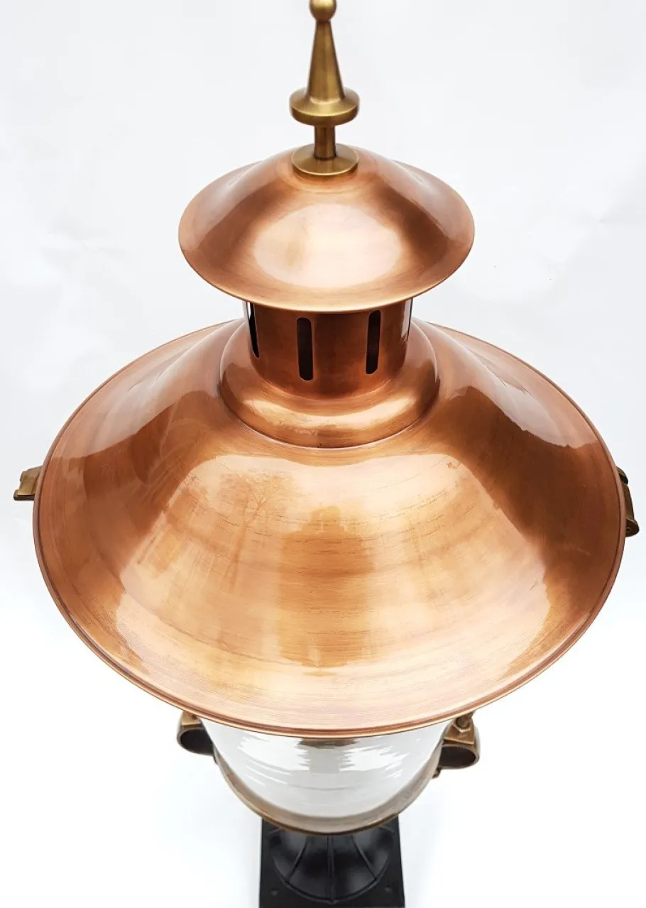 Best Pamono Antique Victorian Classic Copper Pillar Lamp Lantern on Base Outdoor Lamp