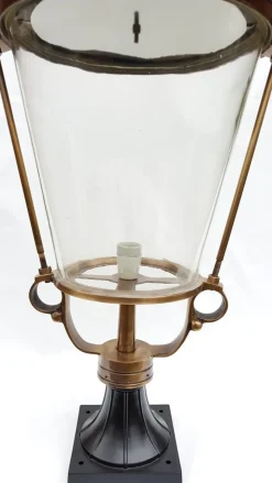 Best Pamono Antique Victorian Classic Copper Pillar Lamp Lantern on Base Outdoor Lamp
