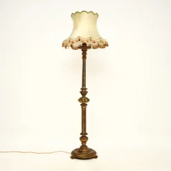 Best Pamono Antique Victorian Gilt Wood Floor Lamp, 1890s