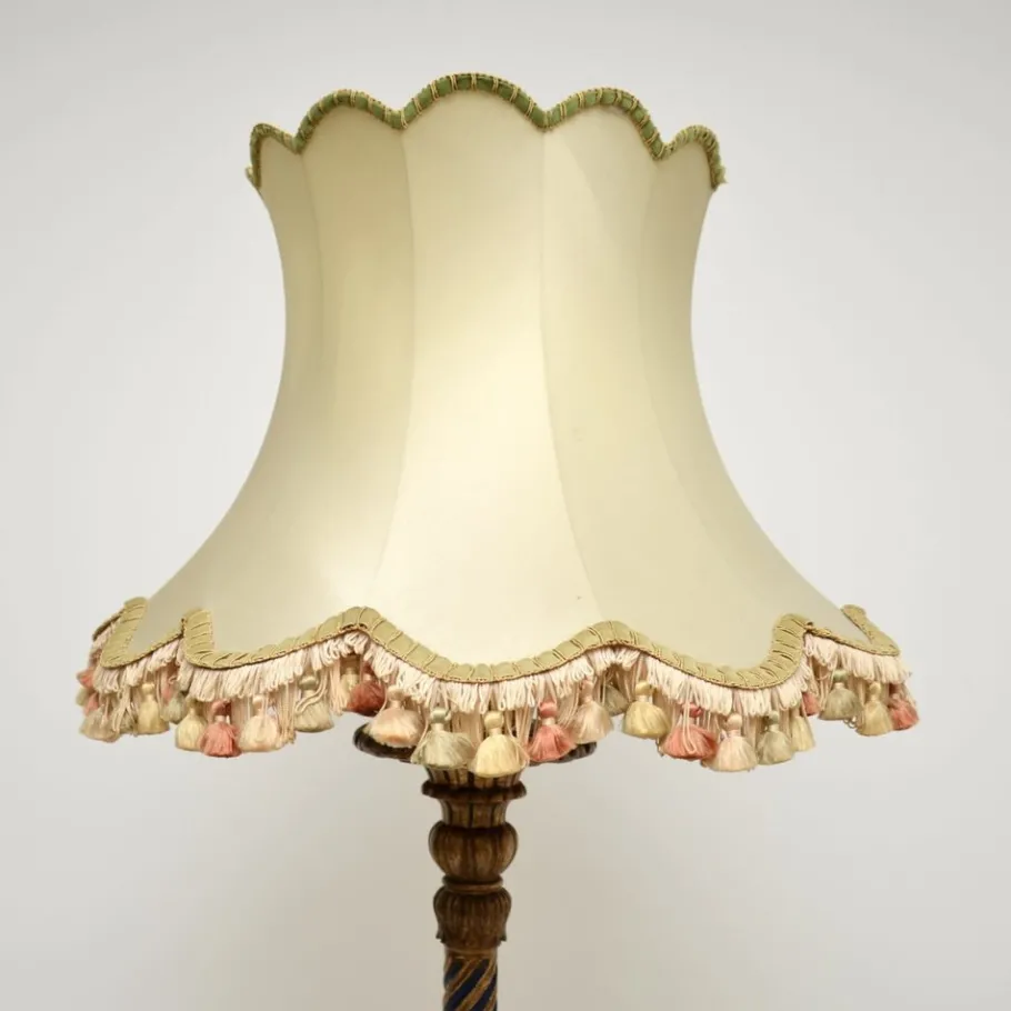 Best Pamono Antique Victorian Gilt Wood Floor Lamp, 1890s