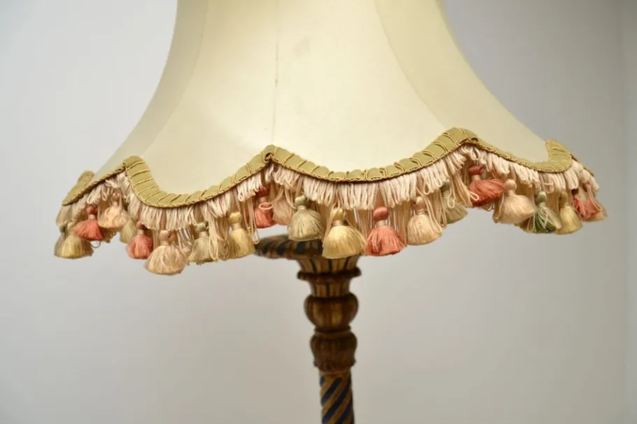 Best Pamono Antique Victorian Gilt Wood Floor Lamp, 1890s