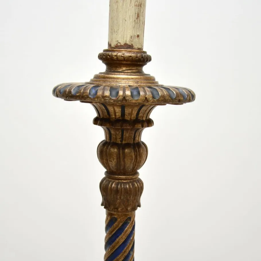 Best Pamono Antique Victorian Gilt Wood Floor Lamp, 1890s