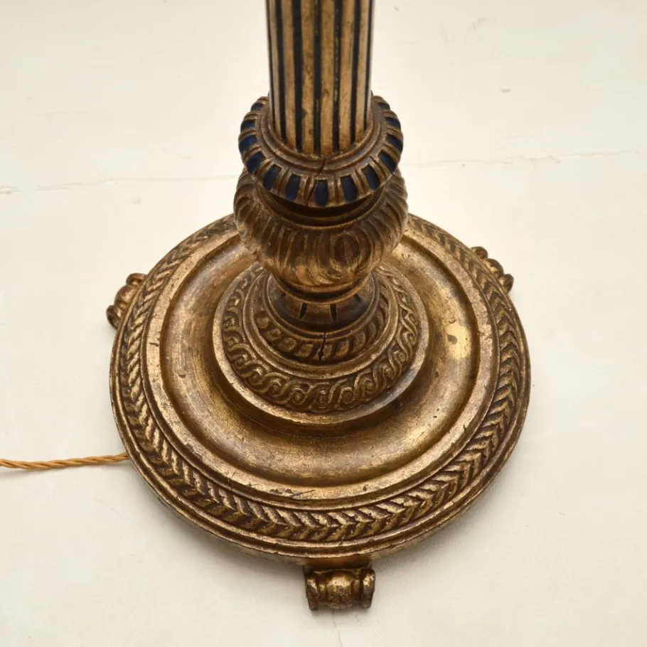 Best Pamono Antique Victorian Gilt Wood Floor Lamp, 1890s