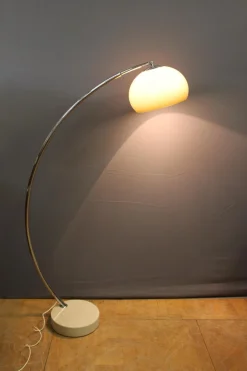 Outlet Pamono Arc Floor Lamp in Marble and Chrome, 1970s