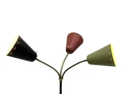 Sale Pamono 3-Arm Floor Lamp with Pierced Metal Matte Shades, 1960s