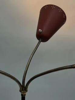 Sale Pamono 3-Arm Floor Lamp with Pierced Metal Matte Shades, 1960s