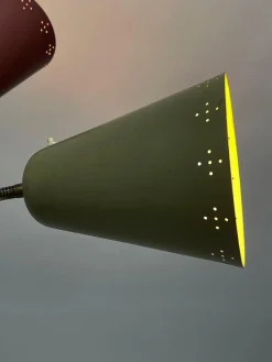 Sale Pamono 3-Arm Floor Lamp with Pierced Metal Matte Shades, 1960s