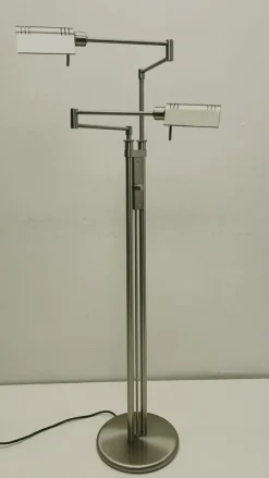 Clearance Pamono 2-Arm Swing Twin Reading Floor Lamp from Holtkotter Leuchten, 1980s