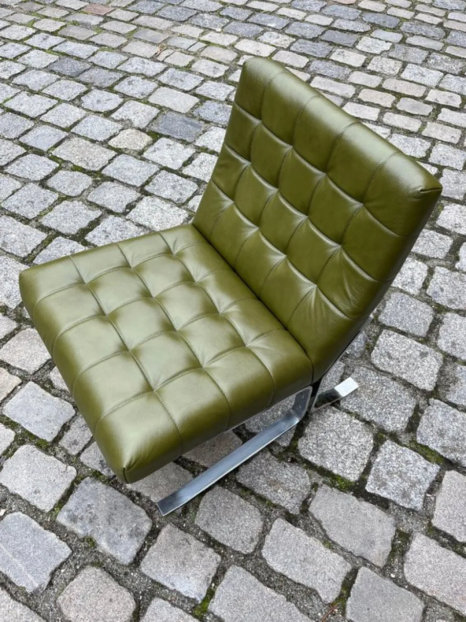 Best Pamono Armchair in Chrome and Faux Leather by Rudolf Horn