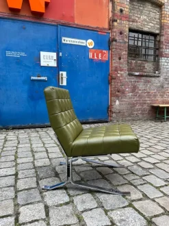 Best Pamono Armchair in Chrome and Faux Leather by Rudolf Horn