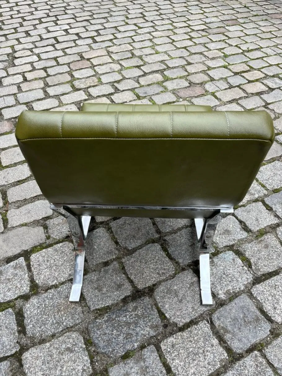 Best Pamono Armchair in Chrome and Faux Leather by Rudolf Horn