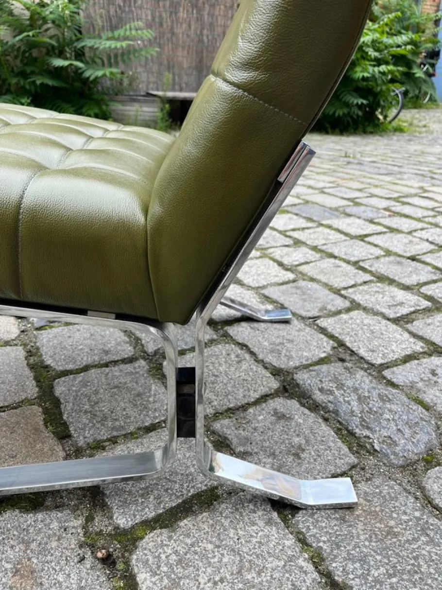 Best Pamono Armchair in Chrome and Faux Leather by Rudolf Horn