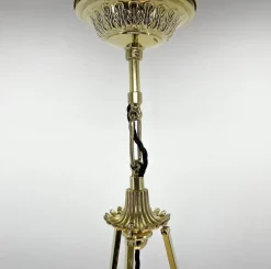 Clearance Pamono Art Deco Alabaster Pendant on Brass Chains, Former Czechoslovakia, 1930s