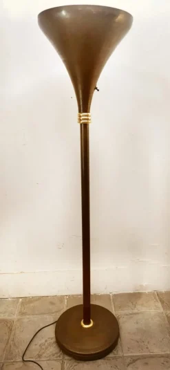 Clearance Pamono Art Deco Brass Floor Lamp, 1940s