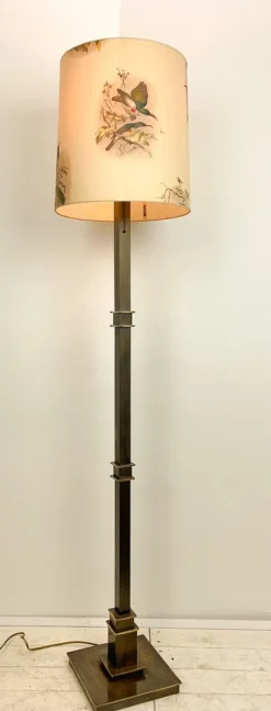 Hot Pamono Art Deco Brass Floor Lamp with Geometric Accents, 1950s