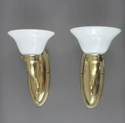 Best Pamono Art Deco Brass Wall Lamps, Austria, 1930s, Set of 2