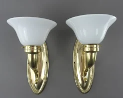 Best Pamono Art Deco Brass Wall Lamps, Austria, 1930s, Set of 2