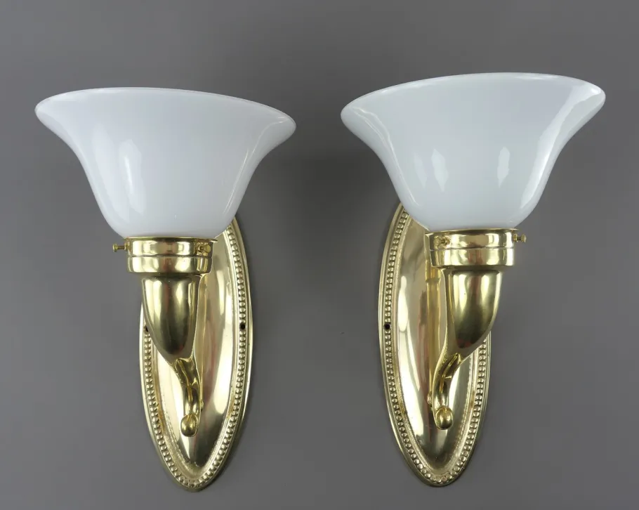 Best Pamono Art Deco Brass Wall Lamps, Austria, 1930s, Set of 2