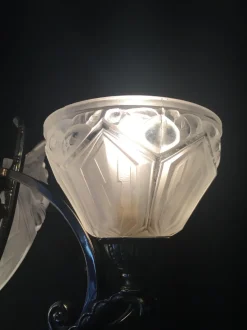 Best Pamono Art Deco Chandelier in Nickel-Plated Bronze by Pierre Gilles, Paris, France, 1925