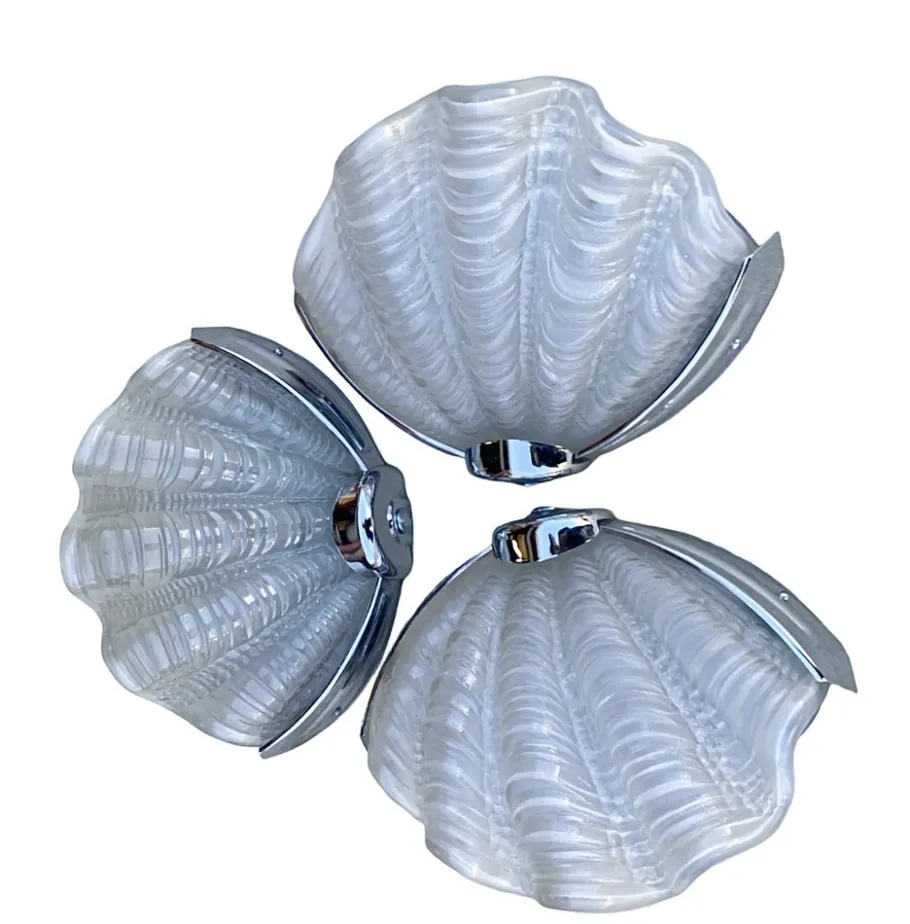 Best Pamono Art Deco Clam Shell Wall Lights, 1930s, Set of 6