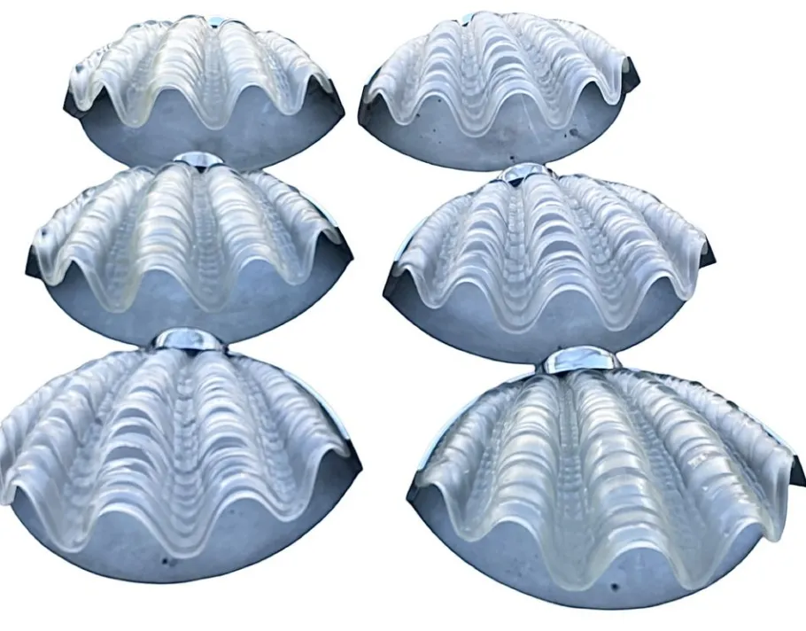 Best Pamono Art Deco Clam Shell Wall Lights, 1930s, Set of 6