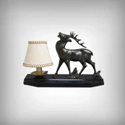 Best Pamono Art Deco Deer Table Lamp, 1930s