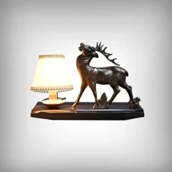 Best Pamono Art Deco Deer Table Lamp, 1930s