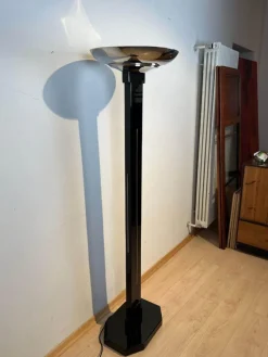 Hot Pamono Art Deco Floor Lamp, Black Lacquer and Chrome, France circa 1930