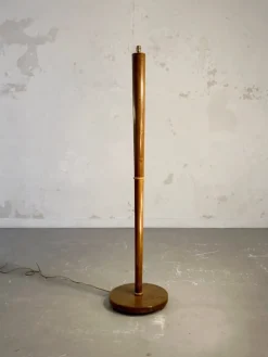 Sale Pamono Art Deco Floor Lamp in Brown Wood, France, 1930s