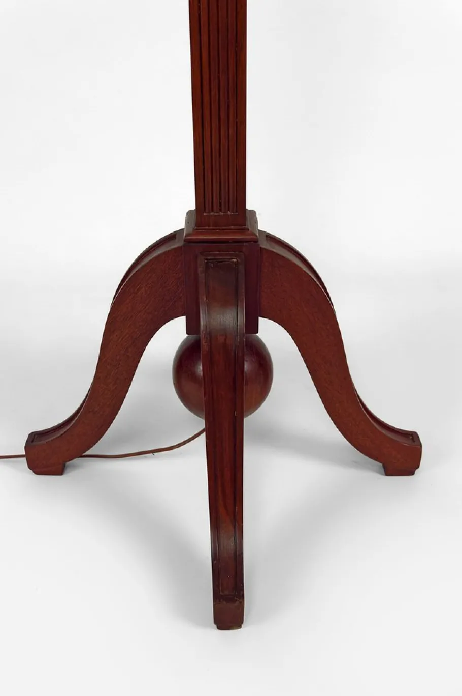 Best Pamono Art Deco Floor Lamp in Carved Beech & Opaline Glass, France, 1920s