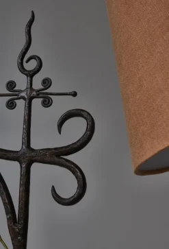 Hot Pamono Art Deco Floor Lamp in Wrought Iron, 1930s