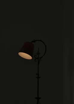 Hot Pamono Art Deco Floor Lamp in Wrought Iron, 1930s