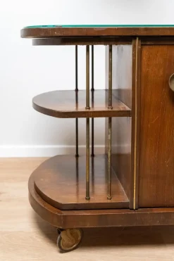 Online Pamono Art Deco Floor Lamp with Revolving Liquor Cabinet, 1940s