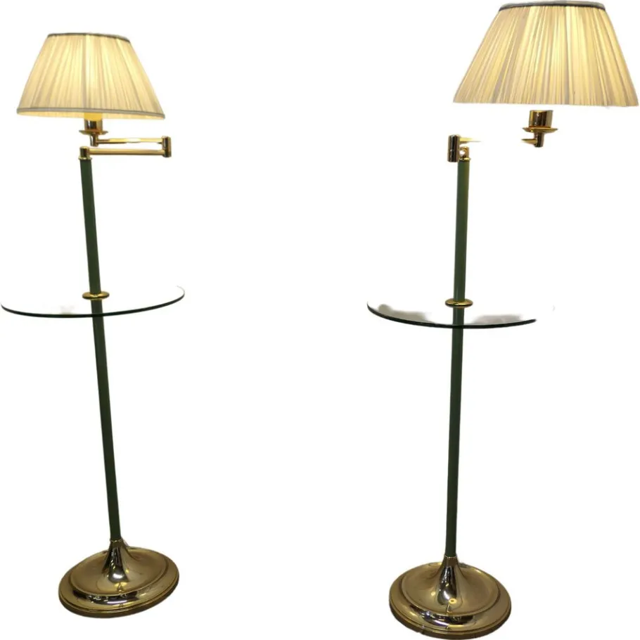 Best Pamono Art Deco French Adjustable Swing Arm Floor Lamps, 1960s, Set of 2