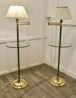 Best Pamono Art Deco French Adjustable Swing Arm Floor Lamps, 1960s, Set of 2