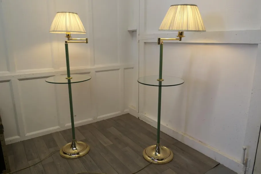 Best Pamono Art Deco French Adjustable Swing Arm Floor Lamps, 1960s, Set of 2