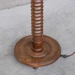 Clearance Pamono Art Deco French Turned Oak Floor Lamp