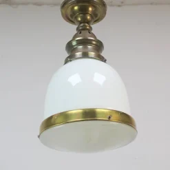 Best Pamono Art Deco Industrial Opaline Lamp, 1920s