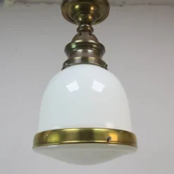 Best Pamono Art Deco Industrial Opaline Lamp, 1920s