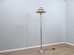 Sale Pamono Art Deco Lacquered Aluminum and Chrome Floor Lamp, 1930s