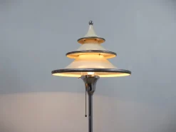 Sale Pamono Art Deco Lacquered Aluminum and Chrome Floor Lamp, 1930s