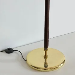 Outlet Pamono Art Deco Leather Clad Floor Lamp, 1980s